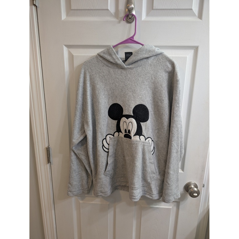 Disney Mickey Vintage Unlimited Gray Fleece Hoodie Sweatshirt Women's - Size‎ S